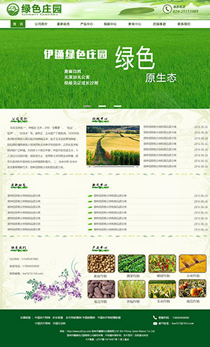吉林伊通绿色庄园网站设计效果图
